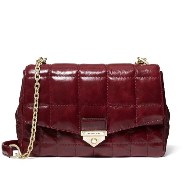 soho large quilted crinkled leather shoulder bag