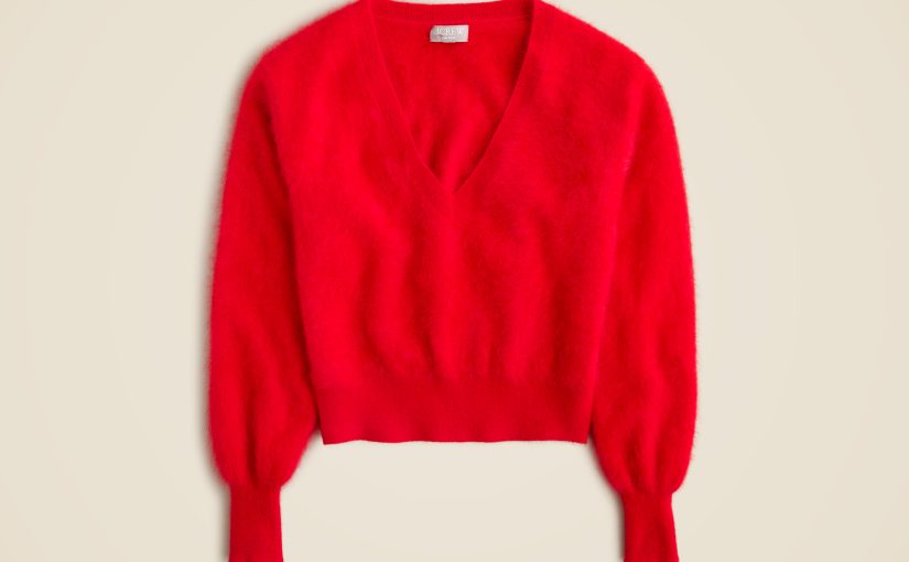 Women’s Brushed cashmere cropped V-neck sweater