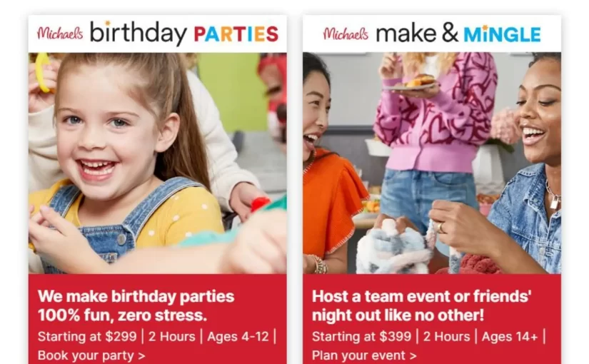 Michaels Birthday Parties and Mingle Parties starting at $299